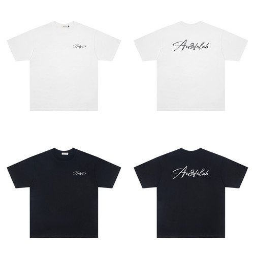 AU8OFCLUB数码直喷短袖T恤夏季宽松复古情侣半袖美式高街圆领上衣