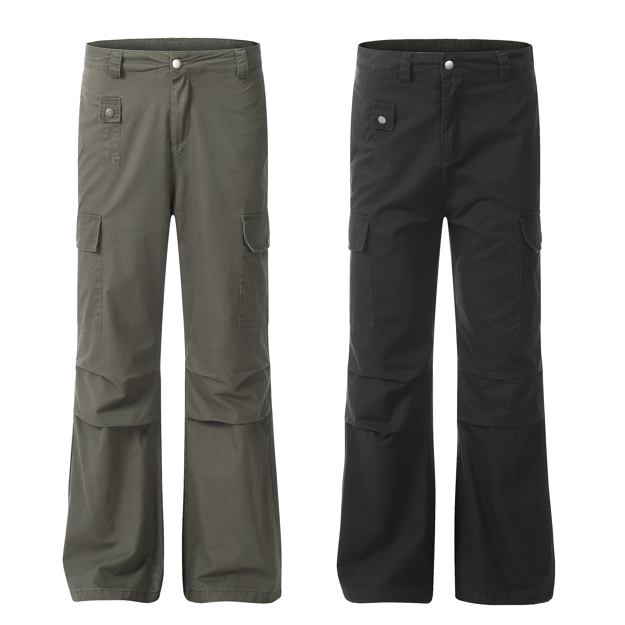 AU8OFCLUB 美式复古褶皱伞兵裤宽松显瘦休闲潮流百搭微喇男女四季