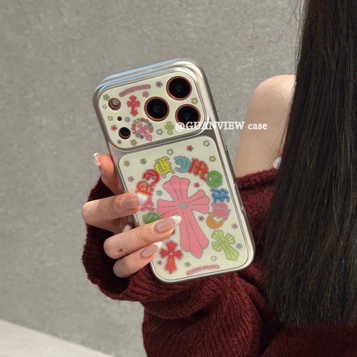 ins彩色少女心十字架手机壳