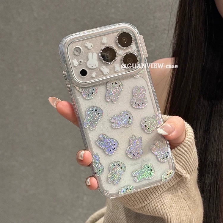 卡通镭射鎏金米菲兔手机壳