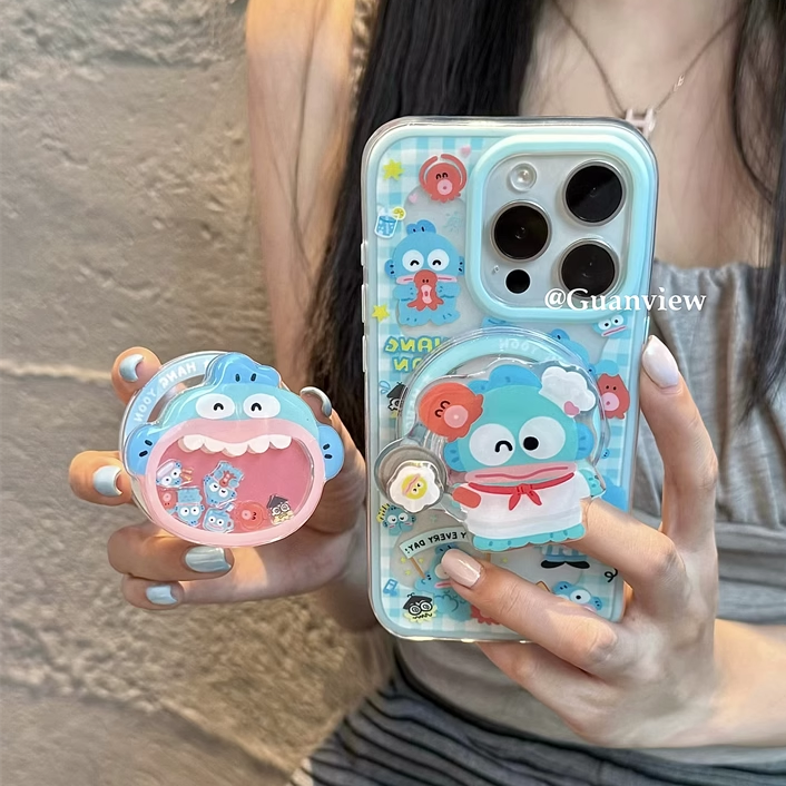 guanview ins搞怪大嘴小丑鱼摇摇乐磁吸支架适用iphone17promax苹果16pro手机壳15二合一硅胶13防摔14保护套,3C数码配件,手机保护套/壳,淘宝优惠券,粉丝福利购,淘宝优惠卷