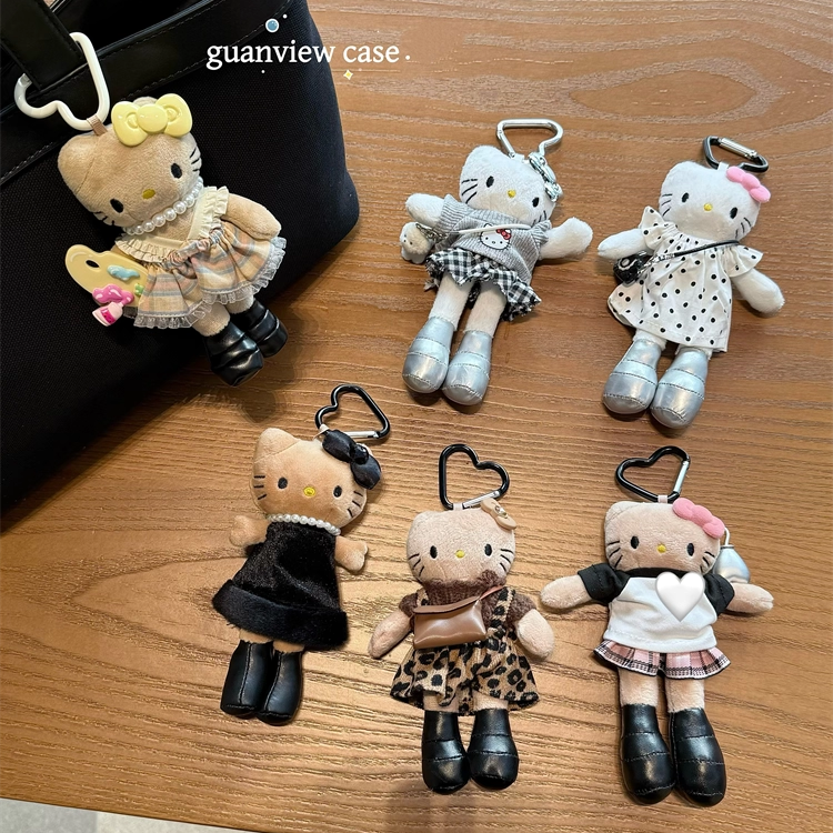 可爱黑皮长腿猫hellokitty小包挂