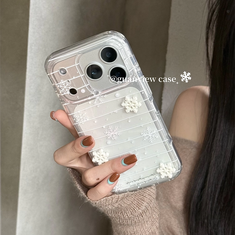 治愈系冬天立体雪花手机壳