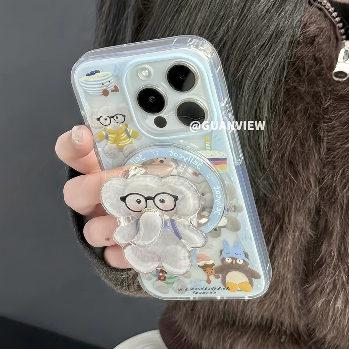 萌趣jellycat背包灰色小象磁吸壳