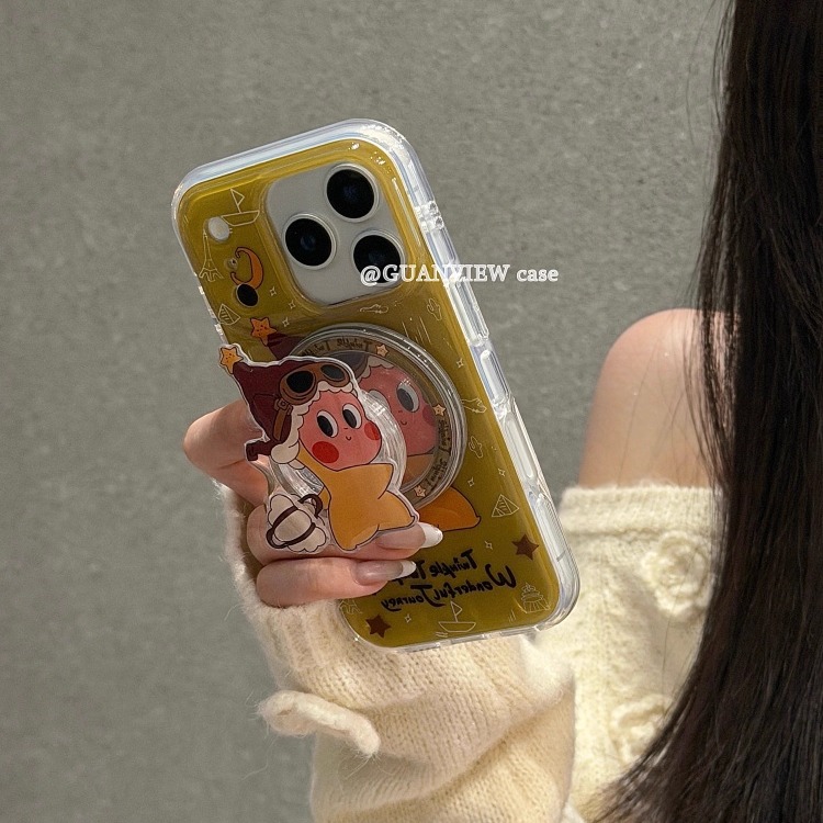 卡通可爱飞行帽星星人磁吸壳