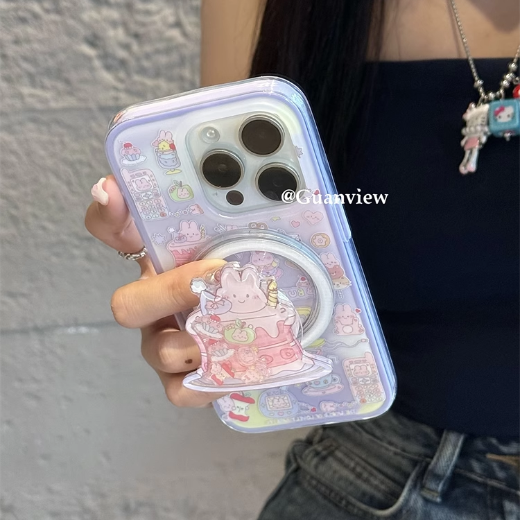 可爱蛋糕兔子摇摇乐磁吸手机壳