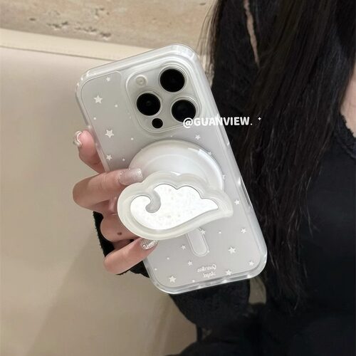 ins白色天使翅膀磁吸镜子支架