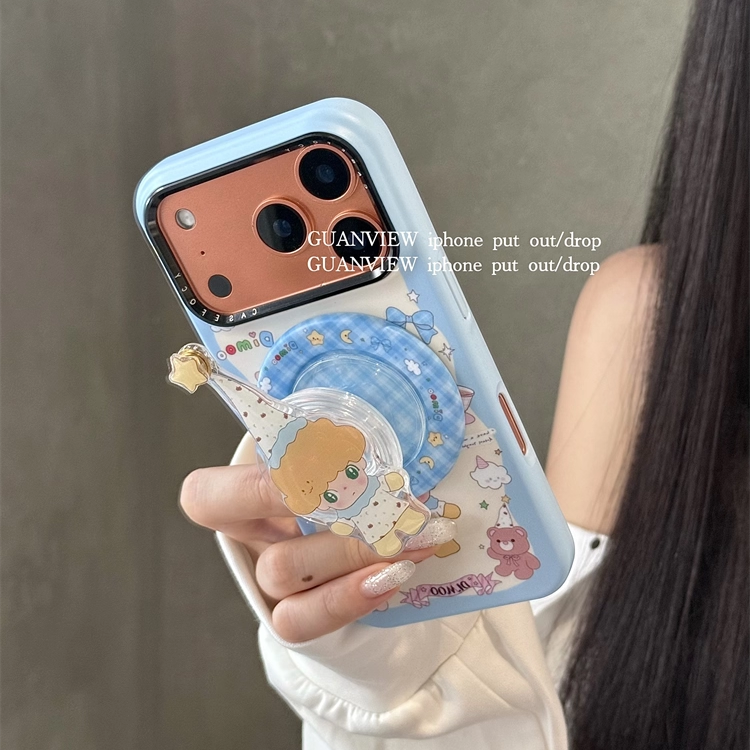 可爱围边尖帽dimoo小男孩磁吸壳