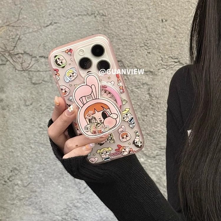 guanview 呆萌哭脸包小女警摇摇乐磁吸支架适用iPhone17ProMax苹果16手机壳14肤感半透13全包15软防摔保护套,3C数码配件,手机保护套/壳,淘宝优惠券,粉丝福利购,淘宝优惠卷