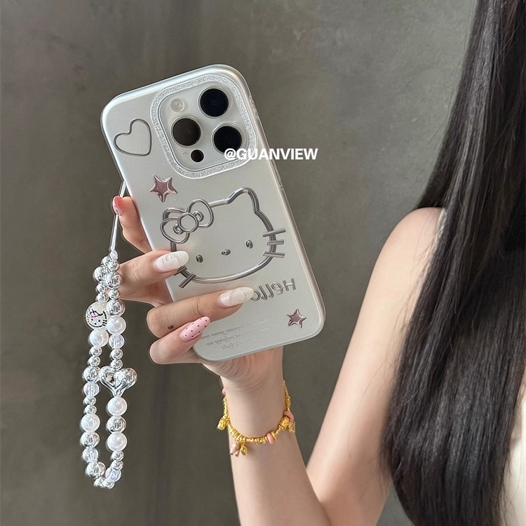 ins电镀闪银镜头星星kt猫手机壳