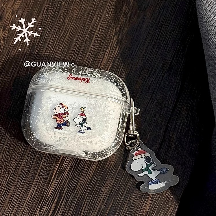 秋冬流沙滑冰查理史努比耳机壳