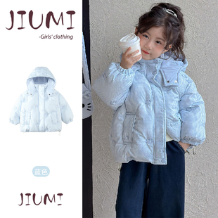 女童冬季 凯特猫刺绣棉外套女宝宝甜美可爱连帽防风保暖羽绒服 新款