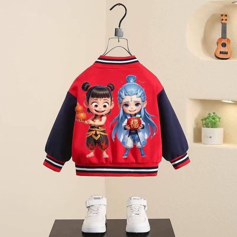 哪吒男童衣服春季外套新款儿童休闲拼色棒球服上衣小男孩开衫夹克