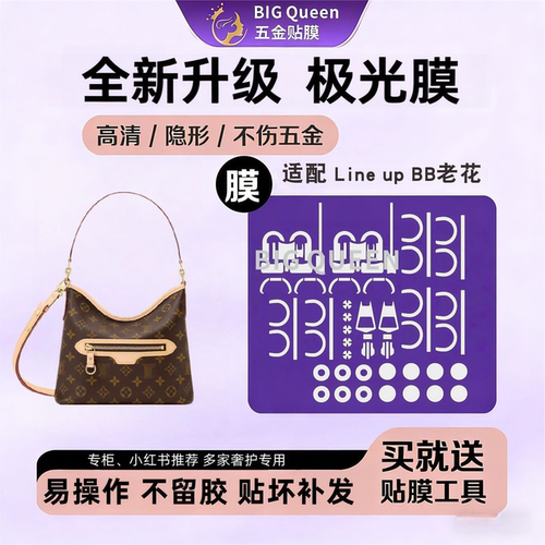 适用lv Lineup BB腋下包五金贴膜lv包包防剐蹭隐形磨砂金属保护膜