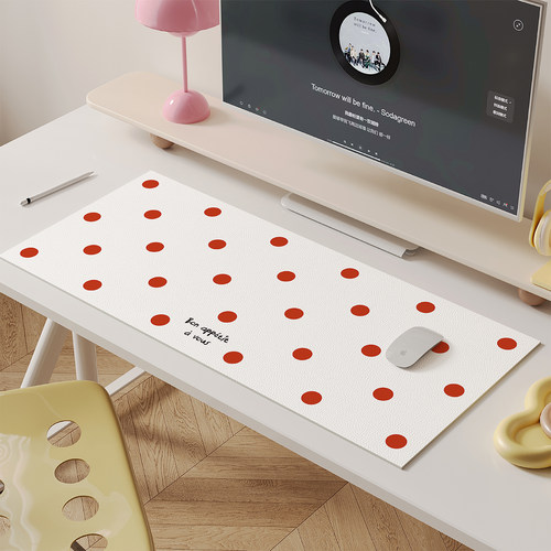 韩式纯色波点书桌垫防水防油桌垫