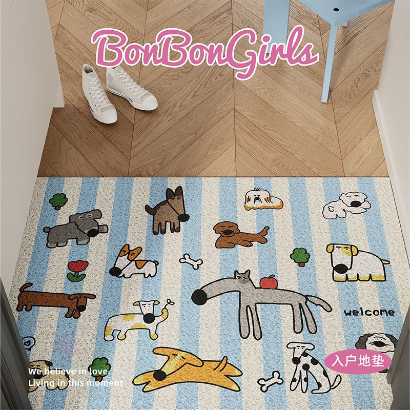 卡通动物园地垫入户门垫可定制