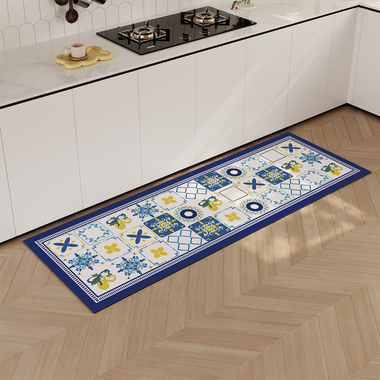 法式复古风厨房地垫长条吸水吸油