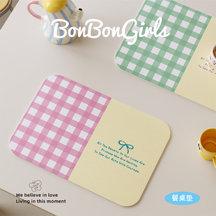 高级感多巴胺拼色餐垫防水防油免洗桌垫咖啡机台桌面保护隔热杯垫