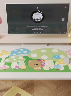 韩式卡通风超大鼠标垫家用女生高颜值办公室电脑工位桌垫防水防油