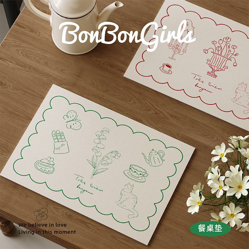 ins风美式复古餐垫皮革防水防油免洗杯垫咖啡机台面隔热桌面垫子,居家布艺,餐垫,淘宝优惠券,粉丝福利购,淘宝优惠卷