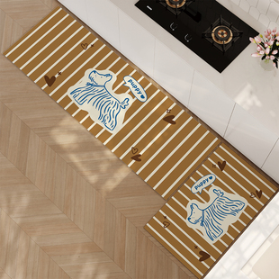 美拉德长毛小狗厨房专用地垫长条转角吸水吸油防滑耐脏硅藻泥脚垫