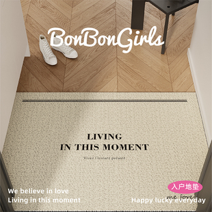 法式 复古风简约入户地垫丝圈防滑脚垫地毯进门垫玄关门口吸尘耐磨