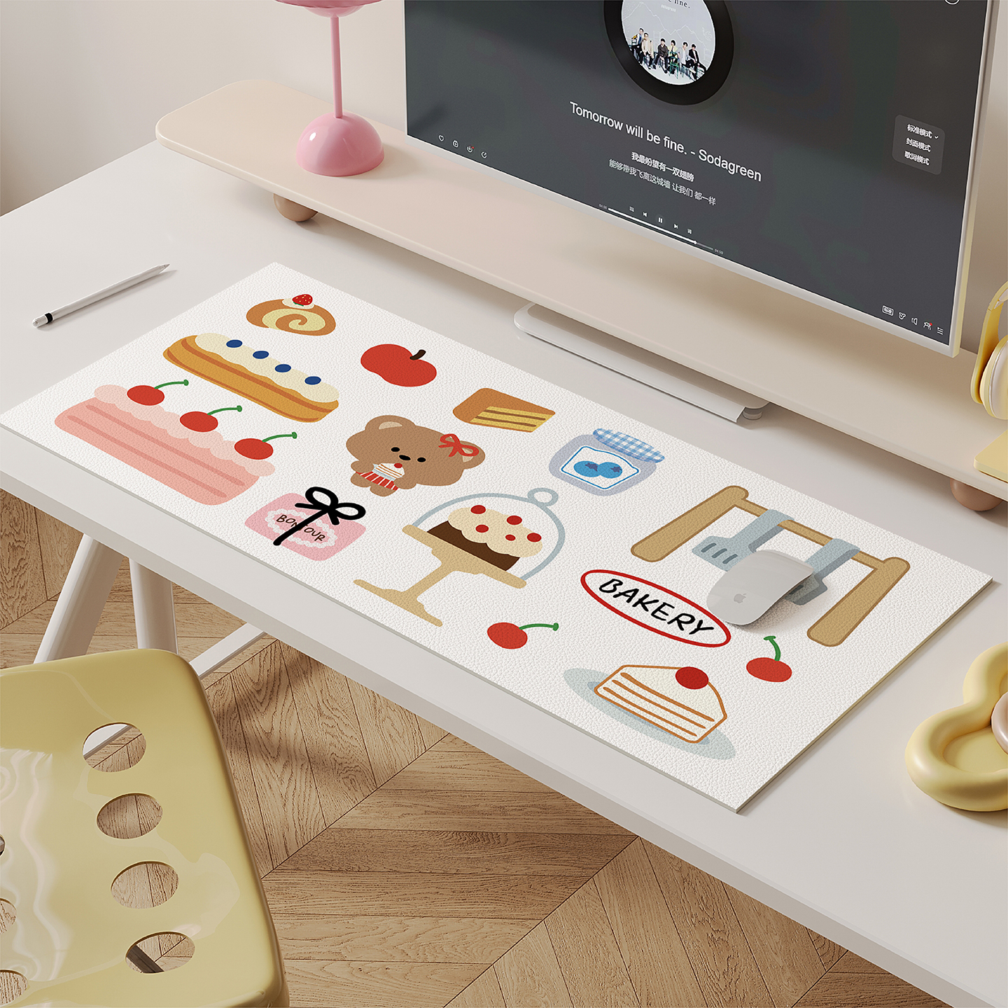 韩式卡通小熊鼠标垫防水防油桌垫