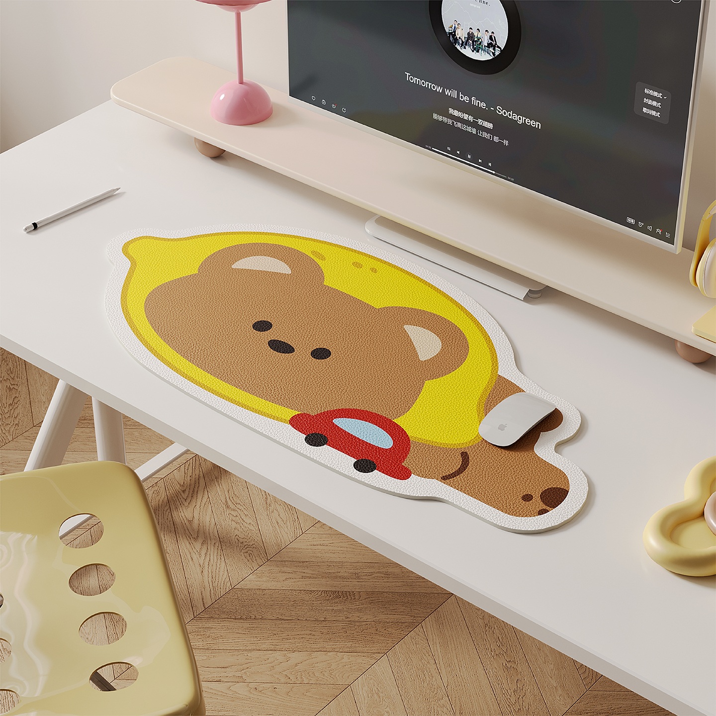 韩式可爱柠檬熊书桌垫桌面保护垫