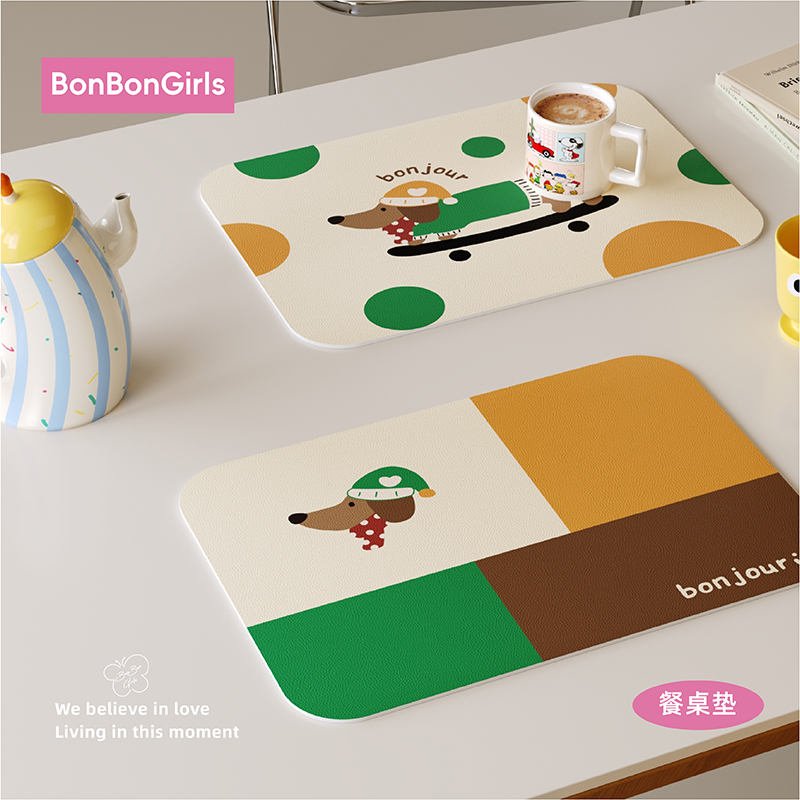 美式中古风餐垫PVC隔热防水防油