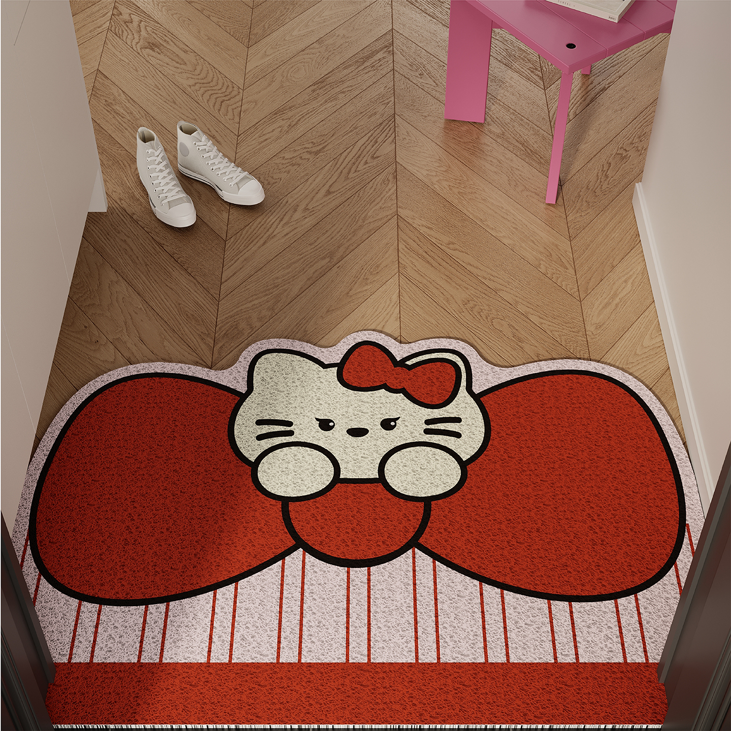 Kitty卡通入户地垫丝圈防滑地毯