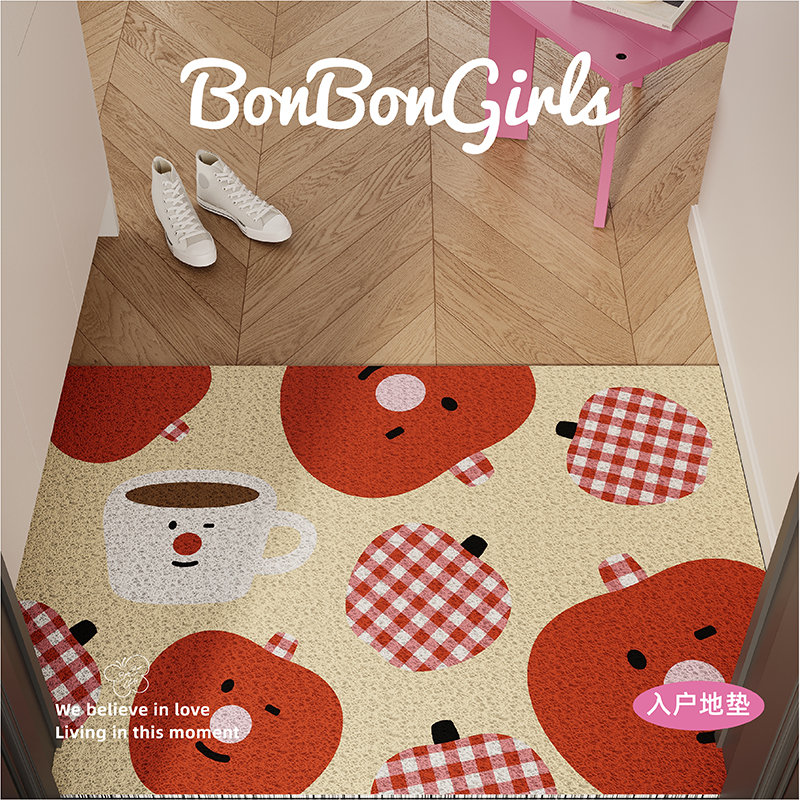 新年苹果入户门地垫耐脏耐磨防滑