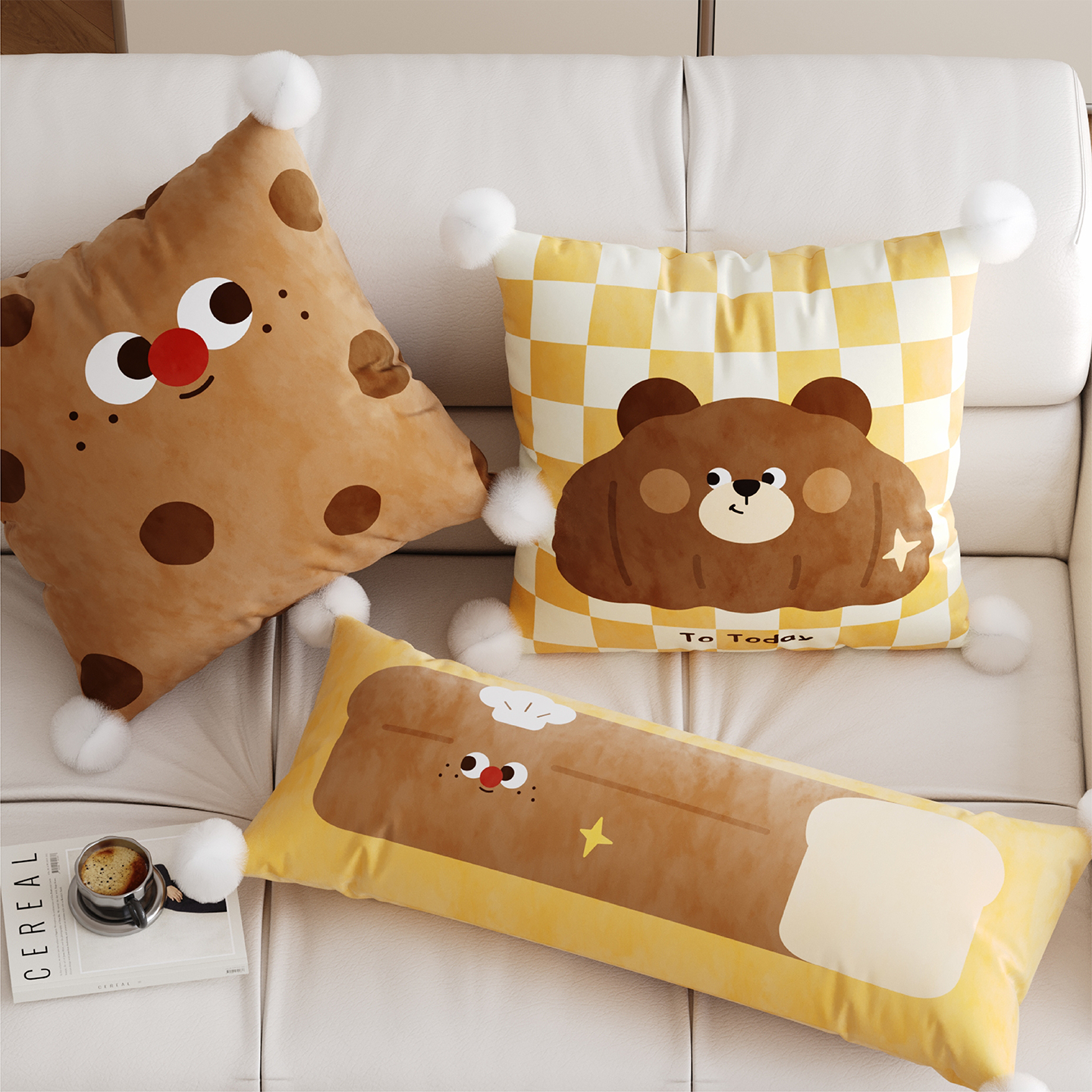 卡通可爱风小熊抱枕套沙发大靠垫