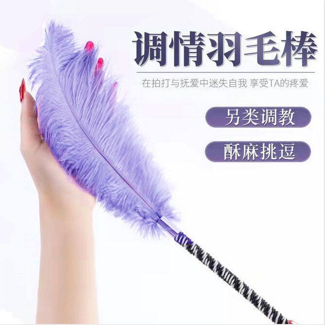 黑色男女朋友单支鸵鸟羽毛棒拍情侣有趣的小玩意好物挑逗玩具用品
