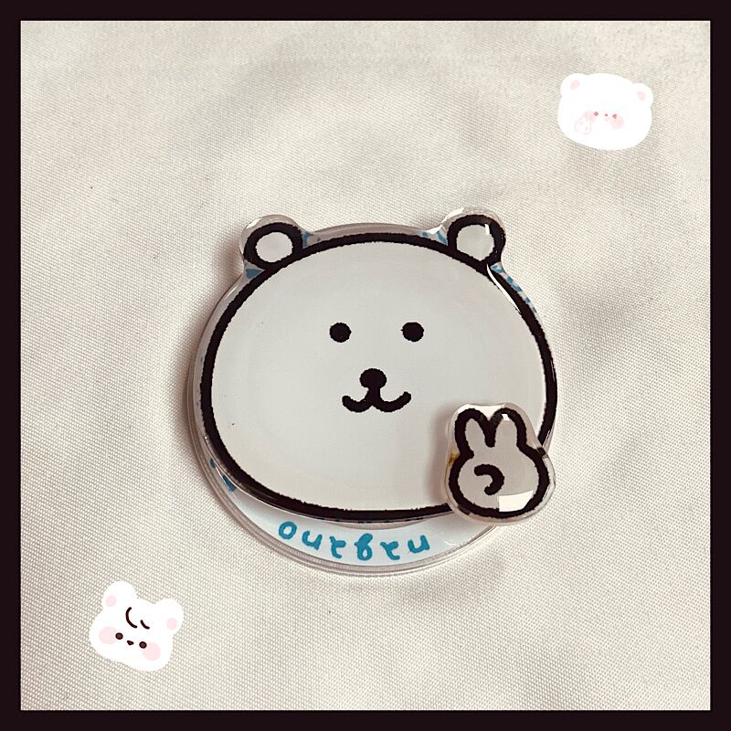 韩国ins可爱小熊表情Magsafe磁吸手机气囊支架可伸缩折叠粘贴