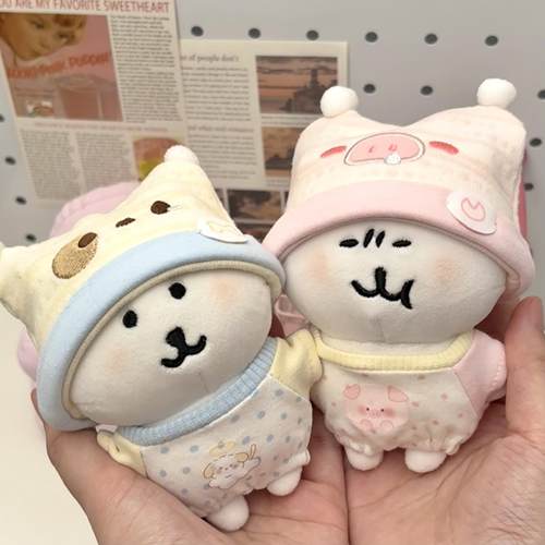 自嘲熊娃衣10cm连体爬爬衣卡通13厘米棉花娃娃公仔替换装帽子配饰