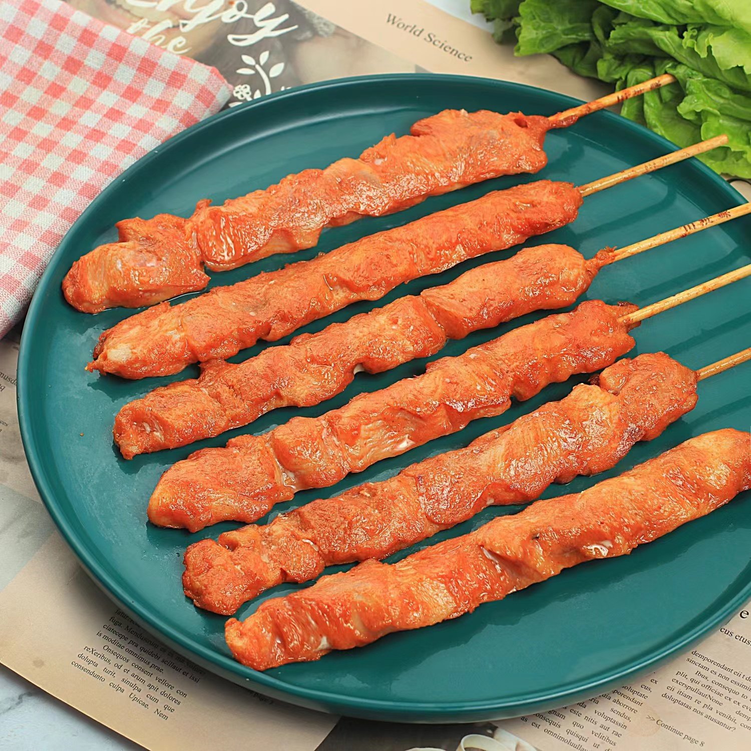 澳洲大串20串鸡肉串烧烤食材油炸小吃里脊肉串半成品商用批 发