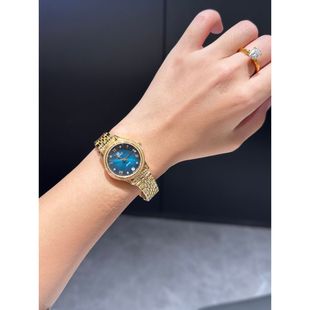 足金999宇珀黄金小金表手链送女友礼物