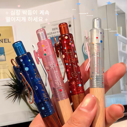塔诺塞波点细闪透明色檀木小胖笔