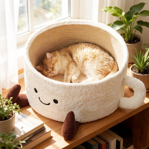 猫窝+抓板一体!耐磨不掉屑设计感