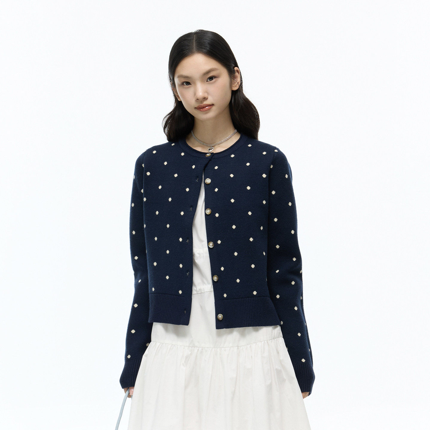 SAME OLD藏蓝色新款复古波点满印毛衣针织开衫女外套百搭显瘦上衣,个性定制/设计服务/DIY,棉服工装,淘宝优惠券,粉丝福利购,淘宝优惠卷