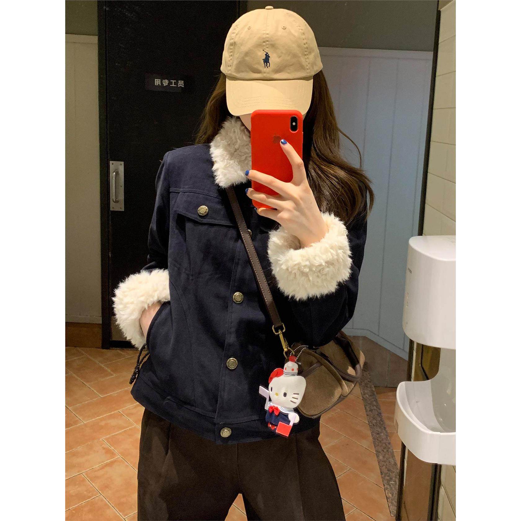 2025新款韩系牛仔外套女秋冬加厚小个子高级感短款上衣拼毛毛棉服,个性定制/设计服务/DIY,棉服工装,淘宝优惠券,粉丝福利购,淘宝优惠卷