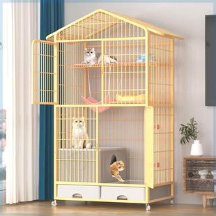 猫笼家用室内四层猫笼子别墅超大自由空间大号带厕所一体大型猫舍