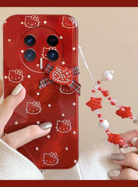 2026波点kt猫适用华为荣耀magic8手机壳mgaic7红色play8tpro手链7t新年6t凯蒂猫5t卡通majic6至尊版5/honor软