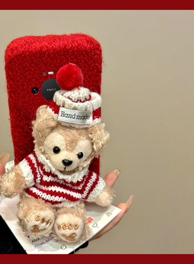 圣诞小熊适用华为mate80promax手机壳meta70pro+立体mata60红色m50e秋冬季rs保时捷设计40e毛绒30十20x卡通软