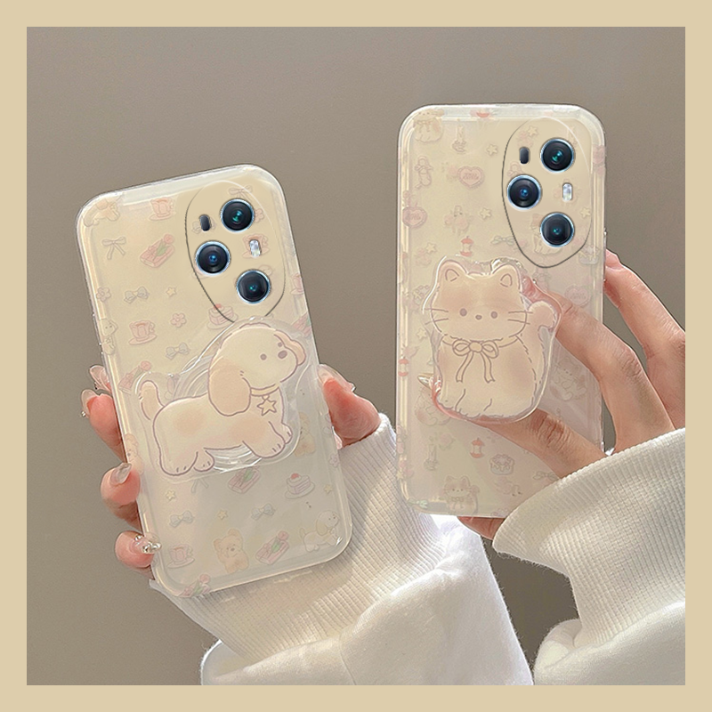 可爱卡通猫咪小狗少女心支架手机壳