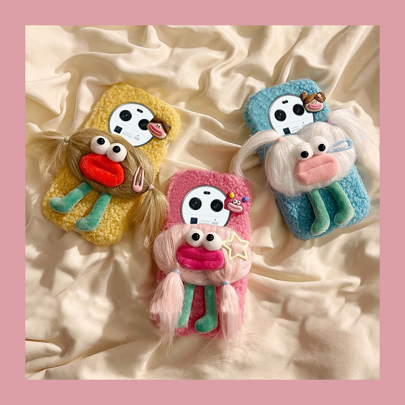 毛绒绒毛茸茸冬天立体小怪兽手机壳