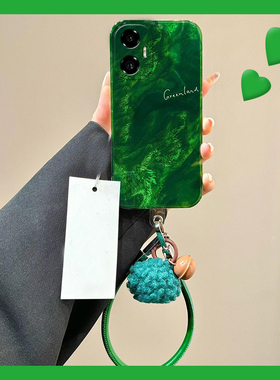 绿色晕染适用华为荣耀300手机壳magic7pro挂绳x60i女x50日韩200手提100锡纸纹mgaic6十5硅胶nova12高级70por+