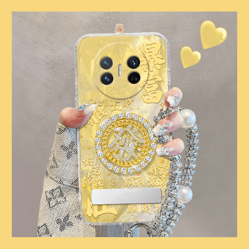 暴富发财适用华为matex5手机壳matex3折叠matexs2立体matex2折叠屏支架挂链羽纱水钻转盘硬壳防摔高级感手提