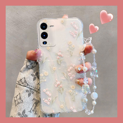 适用vivos18pro手机壳iqooneo9唯美花朵s17t贝壳纹s16e小清新s15碎花s12韩系s10硅胶s9软壳s7小众vivo女vovo