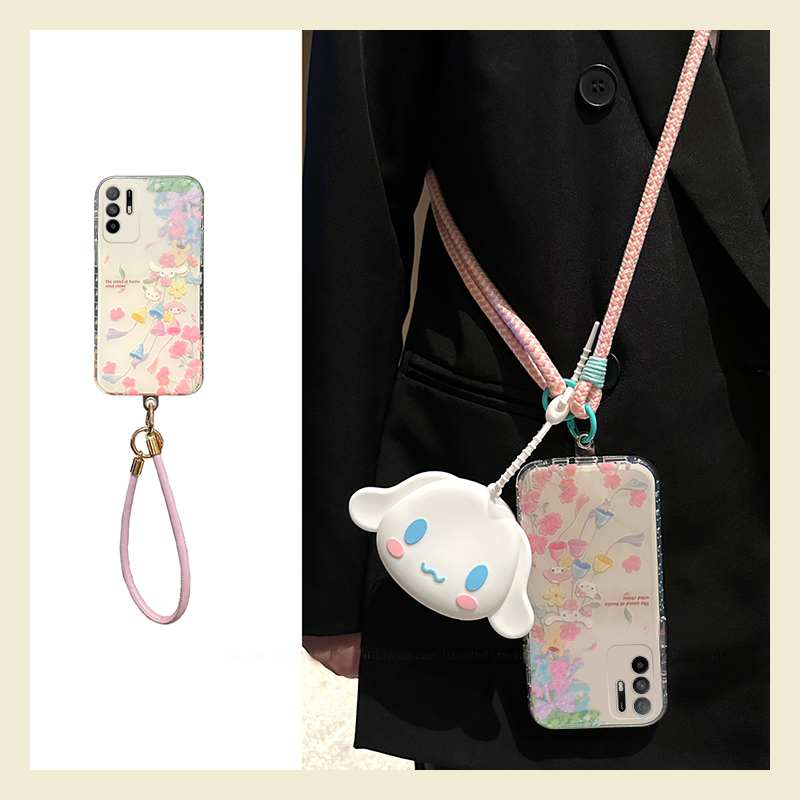 小碎花玉桂狗适用oppoa3pro手机壳a2x零钱包a1斜挎a97可背带a96挂绳a95a93a91a72a58a57a52a32a11a9a31a8a5软